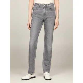 Straight-Jeans TOMMY HILFIGER Gr. 34, Länge 32, grau Damen Jeans Gerade in blauer Waschung