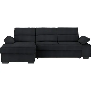 Cantus Ecksofa, Anthrazit, Kunststoff, Uni, Ottomane links, L-Form, 258x166 cm, seitenverkehrt erhältlich, Wohnzimmer, Sofas & Couches, Wohnlandschaften, Ecksofas