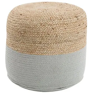 Beliani Pouf Dalama Baumwolle 46 x 48 x 46 cm Hellgrau