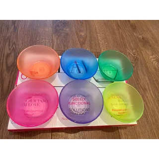 Art Glass Vega 6 Stück bunte Glasschalen Dessertschale Aperitif Service Tapas (fluoreszierend, 215 CC)