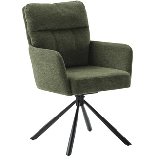 MCA UTICA 4 Fuß Stuhl mit Armlehnen Stahl/Stoffbezug 180° drehbar - 60