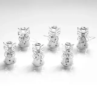 BOLTZE Engel Hänger Glas Baumschmuck Tischdeko H 5 cm 6 TLG