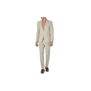 BOSS Black Herren Anzug beige Schurwoll-Stretch meliert Slim Fit, beige, Herbst/Winter 2025/2026