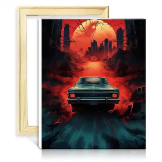 TANGFEIY Malen nach Zahlen auf Leinwand, Supernatural-Auto, Malen nach Zahlen für Erwachsene und Anfänger, mit Pinseln und Acrylpigmenten, Kunstwerk, Malen für Erwachsene, ohne Rahmen (40 x 50 cm)