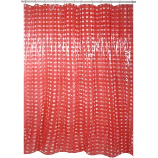 MSV Anti-Schimmel Duschvorhang - Anti-Bakteriell, waschbar, wasserdicht, PVC mit 12 Duschvorhangringen 180x200cm Rot