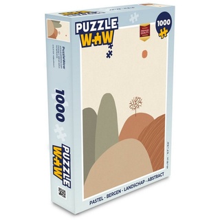 MuchoWow Puzzle Pastell - Berge - Landschaft - Abstrakt, 1000 Puzzleteile, Foto-Puzzle, Bilderrätsel, Puzzlespiele, Klassisch bunt
