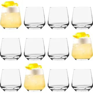 12x Lal 345ml Whisky-Gläser - Glas Altmodisch Scotch Bourbon Rum Cocktail Trinkbecher Geschenkbox-Set - by LAV