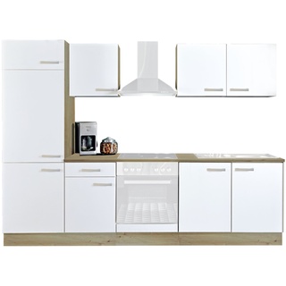 Küchenleerblock - weiß - Artisan Eiche - 270 cm