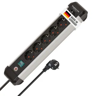 Brennenstuhl Steckdosenleiste 6-fach 3 m Schwarz/Silber 1 St.