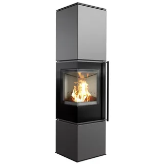 Kratki REN S links Ø 150 7 kW Granit/Schwarz