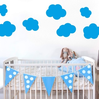 Wall-Art Wandtattoo »Gute Nacht Kinderzimmer Wolken Set«, 76807856-0 blau B/H: 110 cm x 51 cm