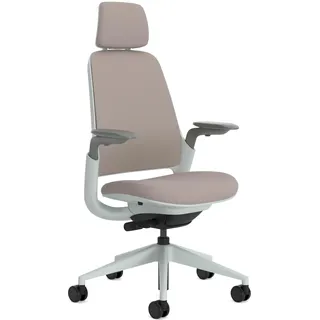 Steelcase Ergonomischer Bürostuhl: Series 1, Kopfstütze, Mauve | 4D-Armlehnen, Universalrollen, Premium-Materialien, bis 150 kg und 190 cm, sitzkomfort