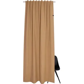 SCHÖNER WOHNEN-Kollektion Vorhang Solo (1 St), Multifunktionsband, blickdicht, Jacquard, mit Lederapplikation gelb|goldfarben 130 cm x 250 cm