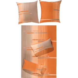 Bettwäsche Bettwäsche, Erwin Müller, Biber, 2 teilig, Flanell Streifen orange 1 St. x 135 cm x 200 cm