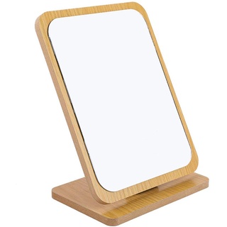 Hosoncovy Klappbarer Tischspiegel aus Holz mit Ständer Verstellbarer Tischspiegel mit Ständer Rechteckiger Schminkspiegel Kosmetikspiegel Kosmetikspiegel
