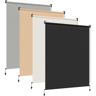 HOMEDEMO Außenrollo Senkrechtmarkise Außen, 220g/m2 Stoff, Balkonrollo sonnenschutzrollo, Outdoorrollo Wetterfest Windschutz Sichtschutz, Vertikalmarkise für Balkon & Terrasse, 140x140cm Anthrazit