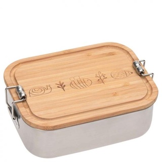 LÄSSIG Lunchbox Stainless Steel Bamboo 18 cm - Brotzeitbox