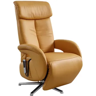 Cantus Relaxsessel, Currygelb, Metall, Echtleder, 70x112x80 cm, Goldenes M, Lederauswahl, Stoffauswahl, Liegefunktion, Wohnzimmer, Sessel, Relaxsessel