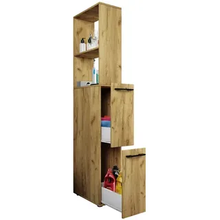 VCM Sadilo XL Hochschrank 183 x 25 x 50 cm Beige/Holz
