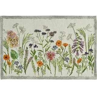 Sander Tischset Platzset Tischband Garden Delight Frühling Gobelin 32 x 48cm Artikel 61964 Fb. 40 Creme bunt Blumen Wiese 70% Baumwolle