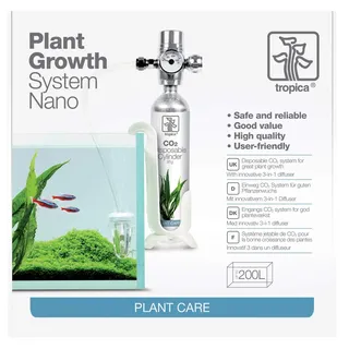 Tropica CO2 Set Anlage - Düngung für Pflanzen bis 200l Aquarien Nano Becken