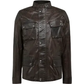 Belstaff Turner Motorrad Lederjacke, schwarz-braun, Größe M für Männer