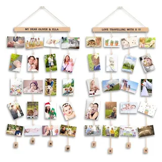 Uping 2-teiliges Set Fotovorhang mit 45 Klammern und Schnur