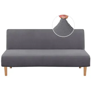 Minicloss Sofahusse Futonbezug ohne Armlehnen, Stretch-Sofabezug, Maschinenwaschbar grau
