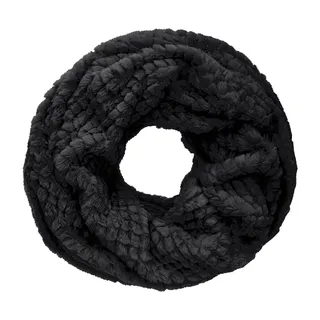 Loop LASCANA schwarz Damen Modetücher Loops weiches Material, Grobstrick-Schal aus Fleece, Halswärmer VEGAN
