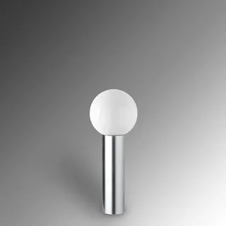 CMD Wegeleuchte Edelstahl 60 cm E27 inkl. Opalglas-Kugelschirm grau