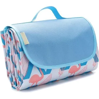Famanu Strandmatte Wasserdicht - Picknickdecke 200 x 200 cm - Sandfrei - Oxfordstoff - PVC Wasserdicht - Mit Traggriff