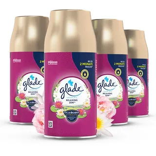 Glade (Brise) Automatic Spray Nachfüller, Raumduft, Lang Anhaltender Geruchsentferner, Duftspray für Zuhause, Relaxing Zen, 4er Pack (4 x 269 ml)
