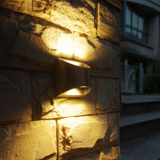Eco-Light LED-Außenwandleuchte Dodd Edelstahl Silber