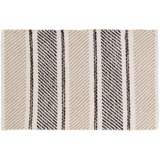 Douceur d'Intérieur Silves rechteckiger Teppich (60 x 90 cm), Schwarz, Baumwolle/Polyester, Verzierungen und Metallfäden
