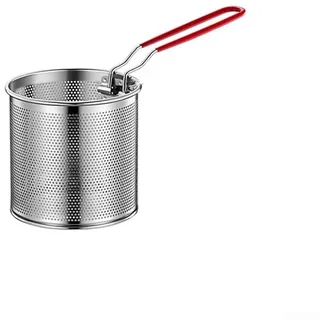 Nudelsiebkorb-Einsatz für Topf, Edelstahl-Gemüse-Dampfgarer mit abnehmbarem Griff, 20 cm Nudelsieb zum Kochen von Nudeln, Ramen Spaghetti, passend für 2–3 Qt Töpfe (01)