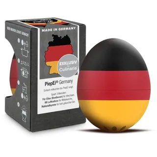 PiepEi Germany - Singende Eieruhr zum Mitkochen - Eierkocher für 3 Härtegrade – Deutschland Flagge - Lustiges Kochei - Musik Eggtimer – Brainstream