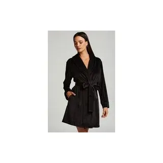 Hunkemöller Bademantel Velours Schwarz, XL/XXL