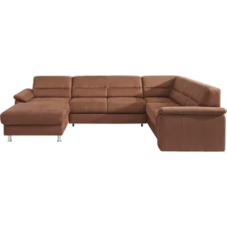 sit&more Wohnlandschaft Kunstleder U-Form 3-Sitzer Braun