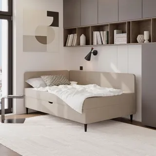 P & B Boxbett, Beige, Textil, H3, Höhe ca. 18 cm, 120x200 cm, Bettkasten, Kinder- & Jugendzimmer, Jugendmöbel, Jugendbetten