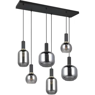 Trio Diva 6-flg. 92 cm rund schwarz matt, Glas Chrom bedampft