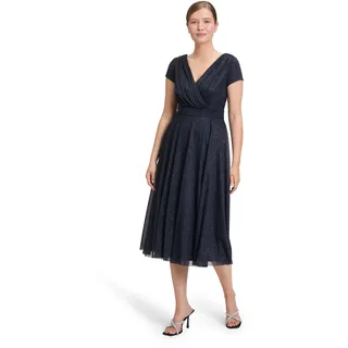Vera Mont Cocktailkleid mit V-Ausschnitt, Dunkelblau, 40