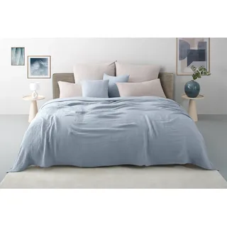 Tagesdecke OTTO HOME "Bailee, Musselin, 100% Baumwolle, Kundenliebling", hellblau, B:230cm L:250cm, Baumwolle, Tagesdecken, weiche Musselin Qualität, viele Farben erhältlich, ab 140x200 cm