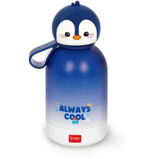 Legami Thermoflasche Legami Thermosflasche für Kinder Hot and Cold BFF Kinder-Wasserflasche, Penguin-Motiv, doppellagig aus 18/8 Edelstahl mit luftdichtem Verschluss, hält 12 h heiß und 24 h kalt, Fassungsvermögen 310 ml