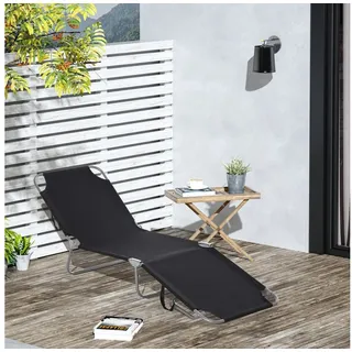Outsunny Sonnenliege 187 x 55 x 24 cm Schwarz/Grau