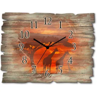 ARTland Herde von Giraffen im Sonnenuntergang 40,0 cm Quarz braun