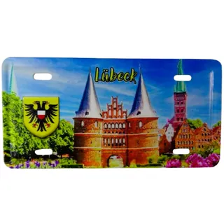 Souvenir Magnet Lübeck 12 x 6 x 0,3 cm Kühlschrankmagnet Figur Deko GCG M8
