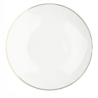 Keramik-speiseteller, Weiß, Goldrand, 26 Cm, 1 Stück, Bella