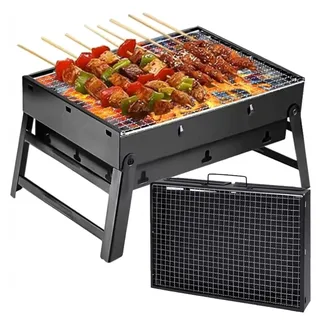 Klappbarer Holzkohlegrill BBQ Koffergrill Faltgrill Tragbar Camping Picknick