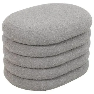 SVITA Sitzhocker BLOSSOM S, Pouf, Sitzbank, mit Stauraumfach, Bouclé-Bezug, bequeme Polsterung grau