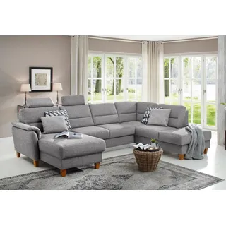 Home Affaire Wohnlandschaft Mikrofaser U-Form 3-Sitzer Silber